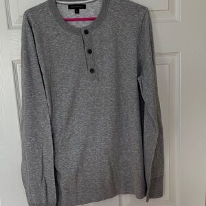 Banana Republic Heather Gray Henley Top